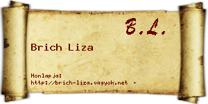 Brich Liza névjegykártya